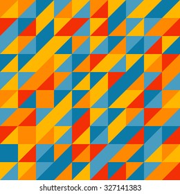 Abstract triangles geometric pattern. Random colored swatches. Seamless vector background. Five colors only  - easy to recolor..