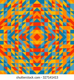 Abstract triangles geometric pattern. Random colored swatches. Seamless vector background. Five colors only  - easy to recolor..