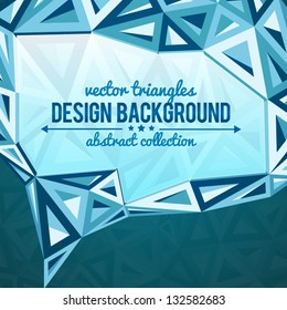Abstract triangles glass idea bubble with place for your text