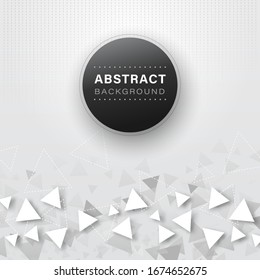 Abstract triangles gray background. Design for website, banner, card, backdrop, poster or flyer. Vector illustration