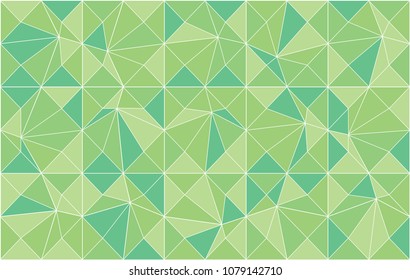 Abstract triangles green background .vector geometric background.
