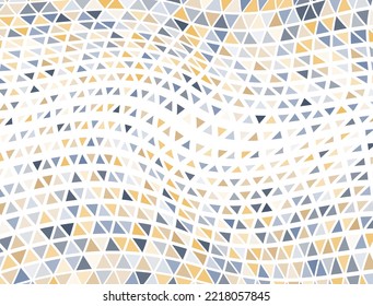 Abstract triangles halftone wallpaper. Fade triangular shapes banner background. Random triangles halftone shapes.