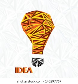 Abstract triangles idea lamp with text