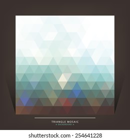 Abstract triangles mosaic, design pattern background vector.