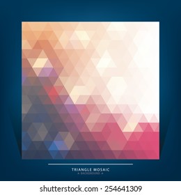 Abstract triangles mosaic, design pattern background vector.