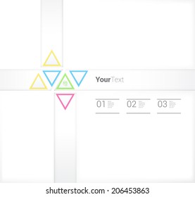 Abstract triangles page design for brochure or simple web site design template, cmyk color