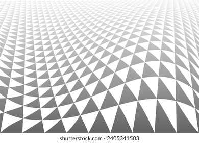 Abstract Triangles Pattern with 3D Illusion Effect. Black and White Textured Background. Vector Art.