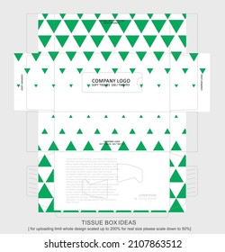 Abstract triangles pattern tissue box, template for business purpose. Place your text and logo and ready to go for print