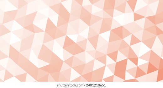 Abstract triangles peach background, vector mosaic wallpaper design