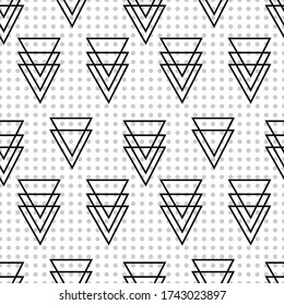 abstract triangles with polka dot seamless pattern vector illustration 