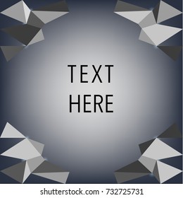 Abstract triangles polygon background dark with text space, vector illustration