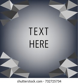Abstract triangles polygon background dark with text space
