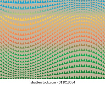 Abstract triangles rainbow shape background