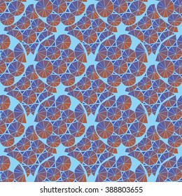 Abstract triangles in round. Colorful vector seamless pattern.