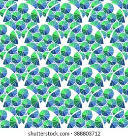 Abstract triangles in round. Colorful vector seamless pattern.