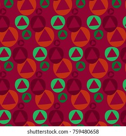 Abstract triangles in rounds multicolor background design. Vector illustration.  For web, prints, decoration. 