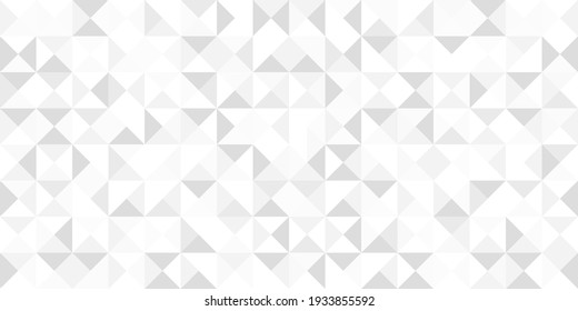 Abstract triangles seamless background. Triangular gray and white color halftone design. Decorative gradient wallpaper vector. Minimalist horizontal empty wallpaper