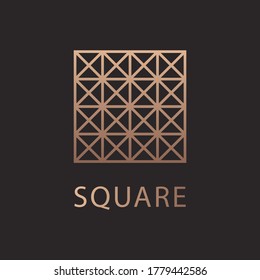 Abstract triangles in the shape of a square. Design template logo or icon. Vector illustration.