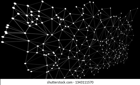 Abstract triangles shapes background connected lines 3d pattern