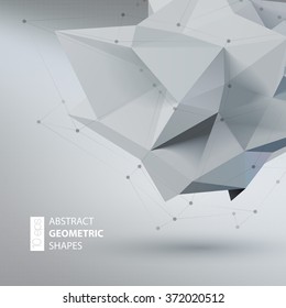 Abstract triangles space low poly. Polygonal vector background with connecting dots and lines. 
