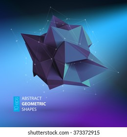 Abstract triangles space low poly. Polygonal vector background with connecting dots and lines. 