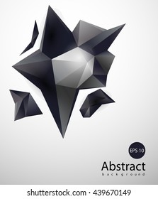 Abstract triangles space low poly. Polygonal vector background with connecting dots and lines. Template Vector.
