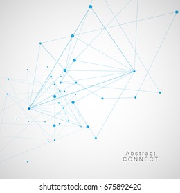 Abstract triangles space low poly and connection structure.