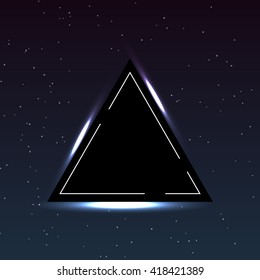 Abstract triangles text box design vector with space background
