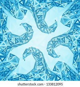 Abstract triangles waves vector background