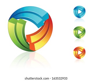 abstract triangular 3D icon