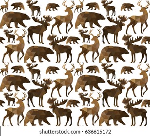 Abstract triangular  animal seamless pattern