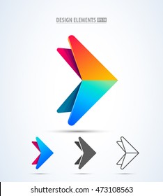 Abstract Triangular Arrow Vector Logo Symbol. Vector Illustration. Success Business