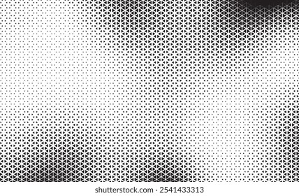 Fundo triangular abstrato. Padrão geométrico preto e branco. Fundo Grunge como elemento de design. Ilustração vetorial.	