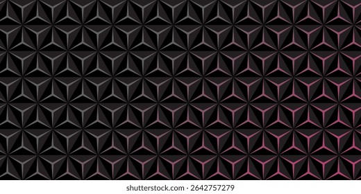 Abstract triangular background. Carbon triangle tiles. Interior design concept. 3d architectural render illustration. Geometry pattern. Random cells. Polygonal glossy surface.