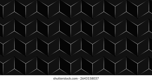 Abstract triangular background. Carbon triangle tiles. Interior design concept. 3d architectural render illustration. Geometry pattern. Random cells. Polygonal glossy surface.