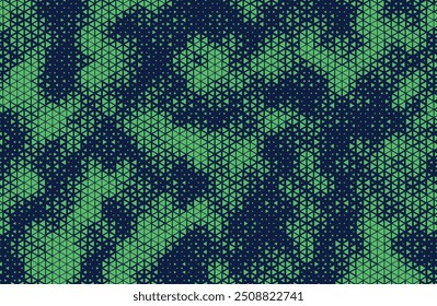 Abstract triangular background. Green color geometric pattern. Grunge background as design element. Vector illustration.