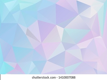 Abstract triangular background, with pastel colors inspired from the 80s 90s aesthetics. Holographic low poly design.