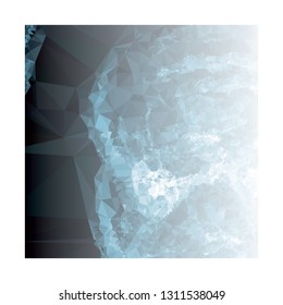 Abstract triangular background with white faded corner  