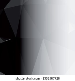 Abstract triangular background with white faded side