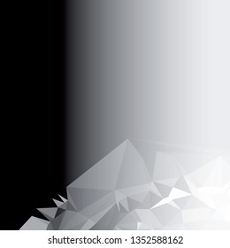 Abstract triangular background with white faded side