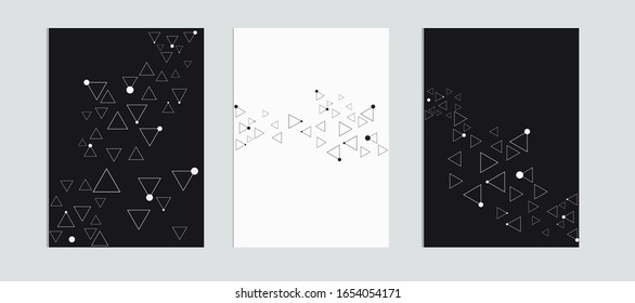 Abstract triangular backgrounds on the gray