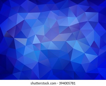 Abstract triangular blue background - mosaic background 