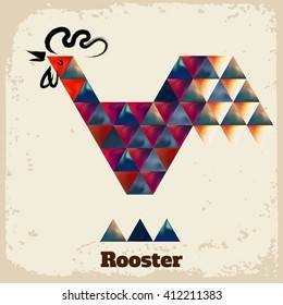 Abstract triangular elements of rooster