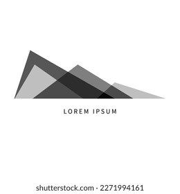 Abstract triangular geometric mountains logo. Layers of hills, mountains icon