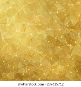 Abstract triangular gold background. Vector design EPS10