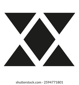 Abstract triangular grid with central diamond shape. EPS 10.