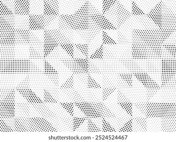 Abstract triangular halftone background. Monochrome geometric pattern. Grunge background as design element. Vector illustration.