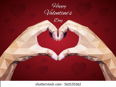 Abstract Triangular Hand heart Sign,valentine's day