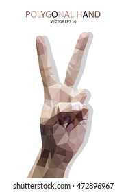 Abstract Triangular Hand in Victory Sign