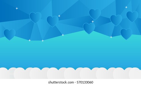 Abstract Triangular with hearts Vector Background